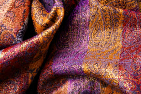 Colorful textured fabric background - curvy wavy veilの写真素材
