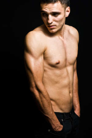 One shirtless cool masculine manの写真素材