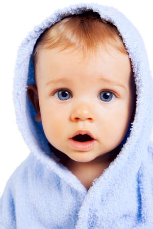 Surprise concept - baby boy with funny amazed expressionの写真素材