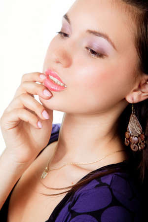 Glamour portrait of elegant sensual young modelの写真素材