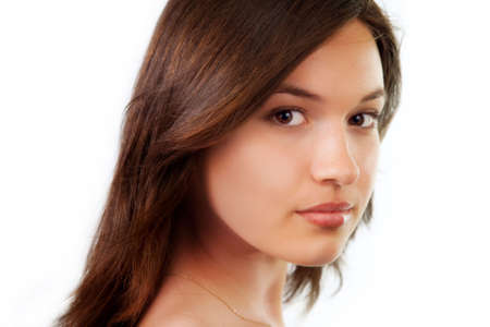 Beauty portrait of natural sensual young womanの写真素材