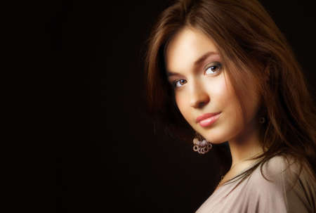 Glamour portrait of elegant beautiful young womanの写真素材