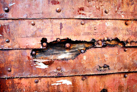 Backdrop of rusty old metallic brown wallの写真素材
