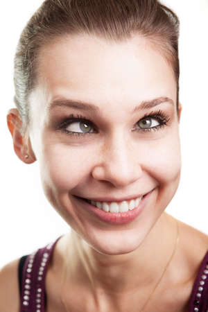 Face of funny woman with eyes crossedの写真素材