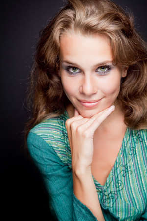 Glamour portrait of elegant stylish young womanの写真素材
