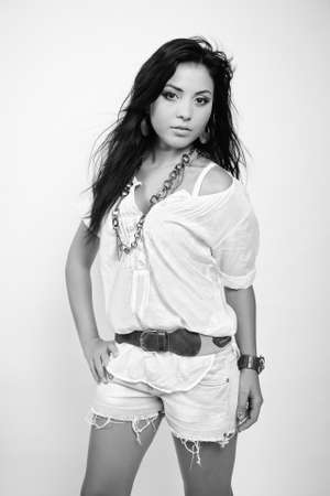 Portrait of young sexy hispanic cute babeの写真素材