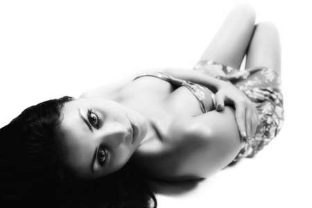 Portrait of sensual feminine young sexy womanの写真素材