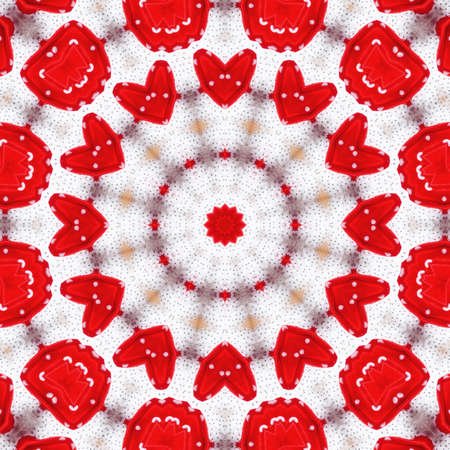 Abstract background - vibrant illustration of red heart shapesの写真素材