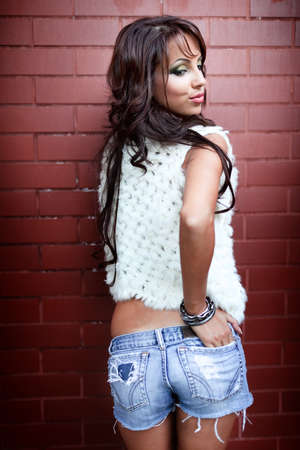 Fashion shot of young woman with sexy assの写真素材