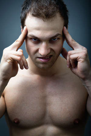 Evil scary man looking very angryの写真素材