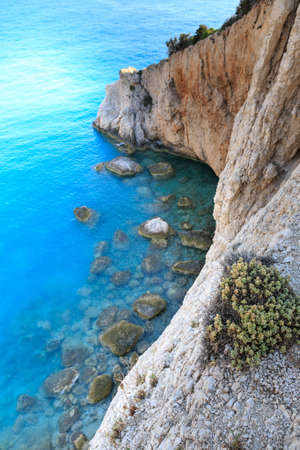 View from Porto Katsiki beach, Lefkada, Greeceの写真素材