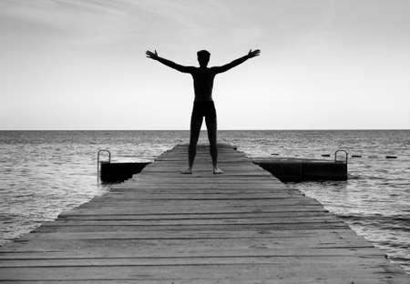 Free happy man enjoying life in natureの写真素材