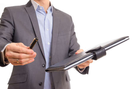 Businessman offering contract documentationの写真素材