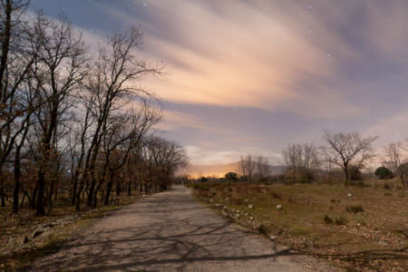 A night photography in Avila  Spain の写真素材