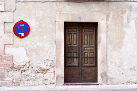 The facade of an old and rustic house in Galicia  Spain の写真素材