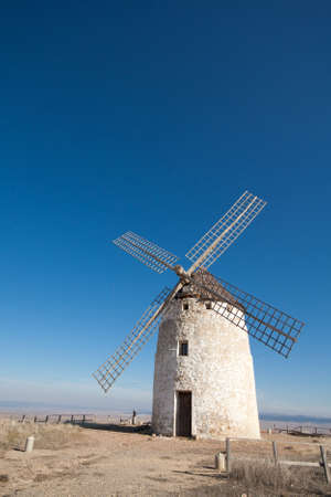 A typical windmill in Castilla la Mancha, Spainの写真素材
