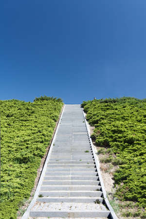 Stairs to sky during a sunny morningの写真素材