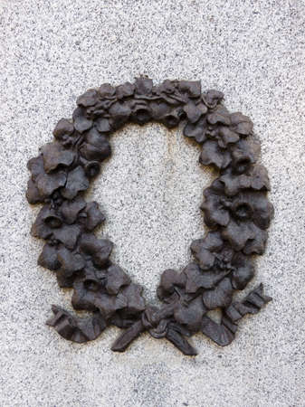 Laurel wreath of an old grave stone