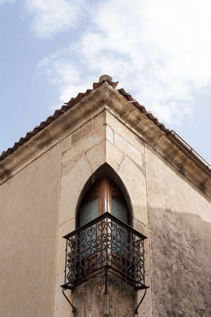 Corner balcony in the village of Pedraza, Spainの写真素材