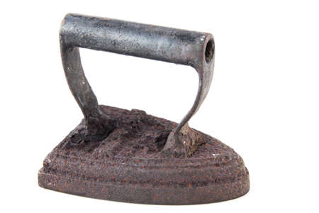 Old iron isolated on white backgroundの写真素材