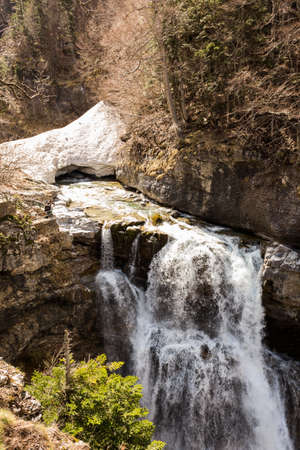 Waterfall in the spanish national park Ordesa and Monte Perdido, Pyreneesの写真素材