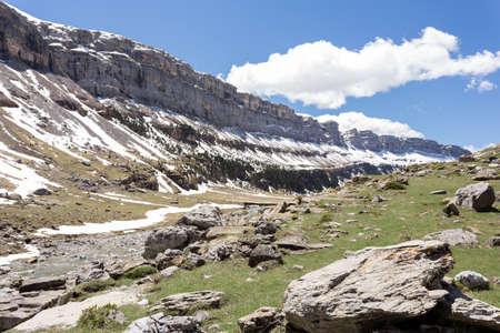 Arazas river in the spanish national park Ordesa and Monte Perdido, Pyreneesの写真素材