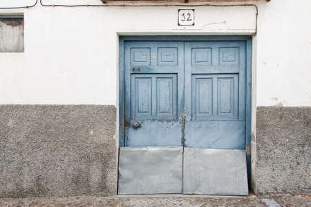 The facade of an old and rustic houseのeditorial素材
