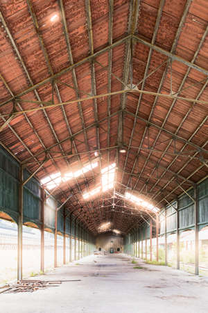 Old industrial building in the Canfranc International Railway Stationの写真素材