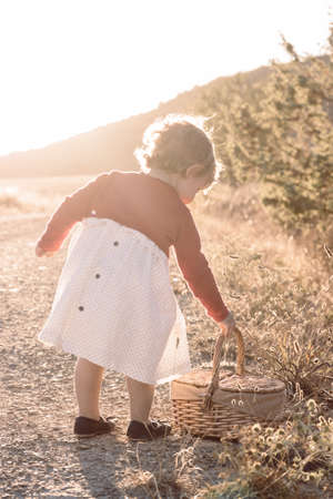 Portrait of young girl in the countryの写真素材