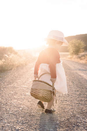 Portrait of young girl in the countryの写真素材