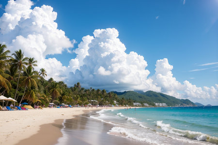 Beautiful tropical beach on Koh Samui, Thailand in a summer dayの素材