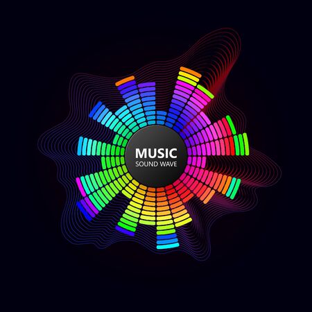 vector sound wave. radial equalizer. dynamic volumeのイラスト素材