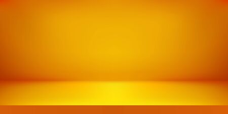 Empty yellow color studio. Room background, product display with copy space for display of content design. Vector illustrationのイラスト素材