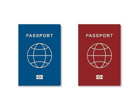 Set of passport. Identity card isolated on white background, vector illustrationのイラスト素材