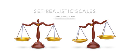 Set of 3d realistic scalesのイラスト素材