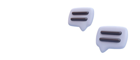 Chat bubble icons in 3d realistic style flying on white background. Vector illustrationのイラスト素材