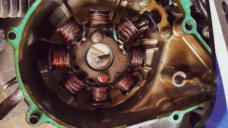 Ignition spool coil on motor engineの写真素材