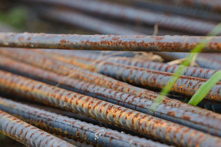 Cast iron with some rust due to corrosion. Picture taken with a blur background