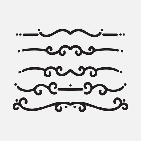 Vector set of calligraphic design elements. Decorative design elements.のイラスト素材