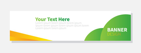 Vector banner template for web and print design with green and yellow backgroundのイラスト素材