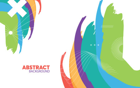 Abstract background with colorful geometric shapes and copy space. Vector illustration.のイラスト素材