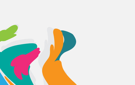 Colorful abstract background with hand. Vector illustration for your design.のイラスト素材