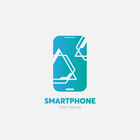 Smartphone with arrow up - modern thin line icon. Vector illustration.のイラスト素材