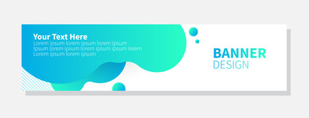 Colorful banner template with abstract liquid shapes. Modern vector illustration.のイラスト素材