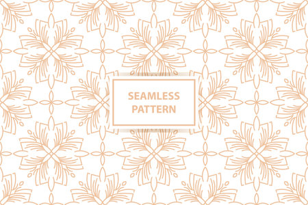 Elegant seamless pattern with mandalas. Nice hand-drawn illustrationのイラスト素材