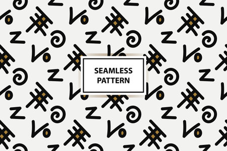 Abstract geometric pattern in black and white colors. Vector seamless pattern.のイラスト素材