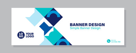 Business corporate social media post banner design template. Abstract geometric background.のイラスト素材