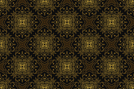Seamless pattern. Vintage decorative elements. Hand drawn background. Islam, Arabic, Indian, ottoman motifsのイラスト素材