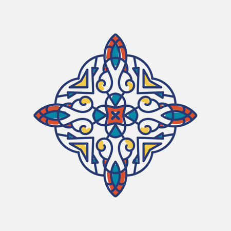 Vector mandala. Vintage decorative elements. Oriental pattern, vector illustration. Islam, Arabic, Indian, turkish, pakistan, chinese, ottoman motifsのイラスト素材