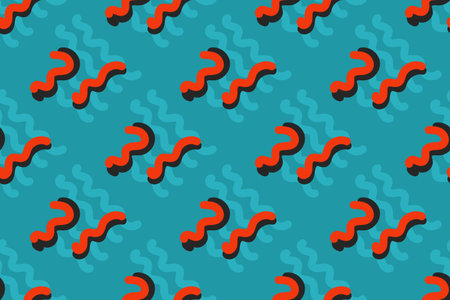 Seamless pattern with snakes on blue background. Vector illustration.のイラスト素材